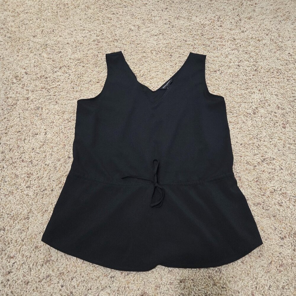 Banana Republic Womens Black Sleevless Top w/Front Tie, Size Small